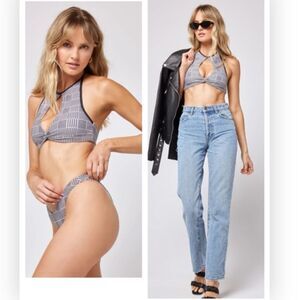 L*Space Jessy Halter Cut Out Bikini Top Sz Medium $110